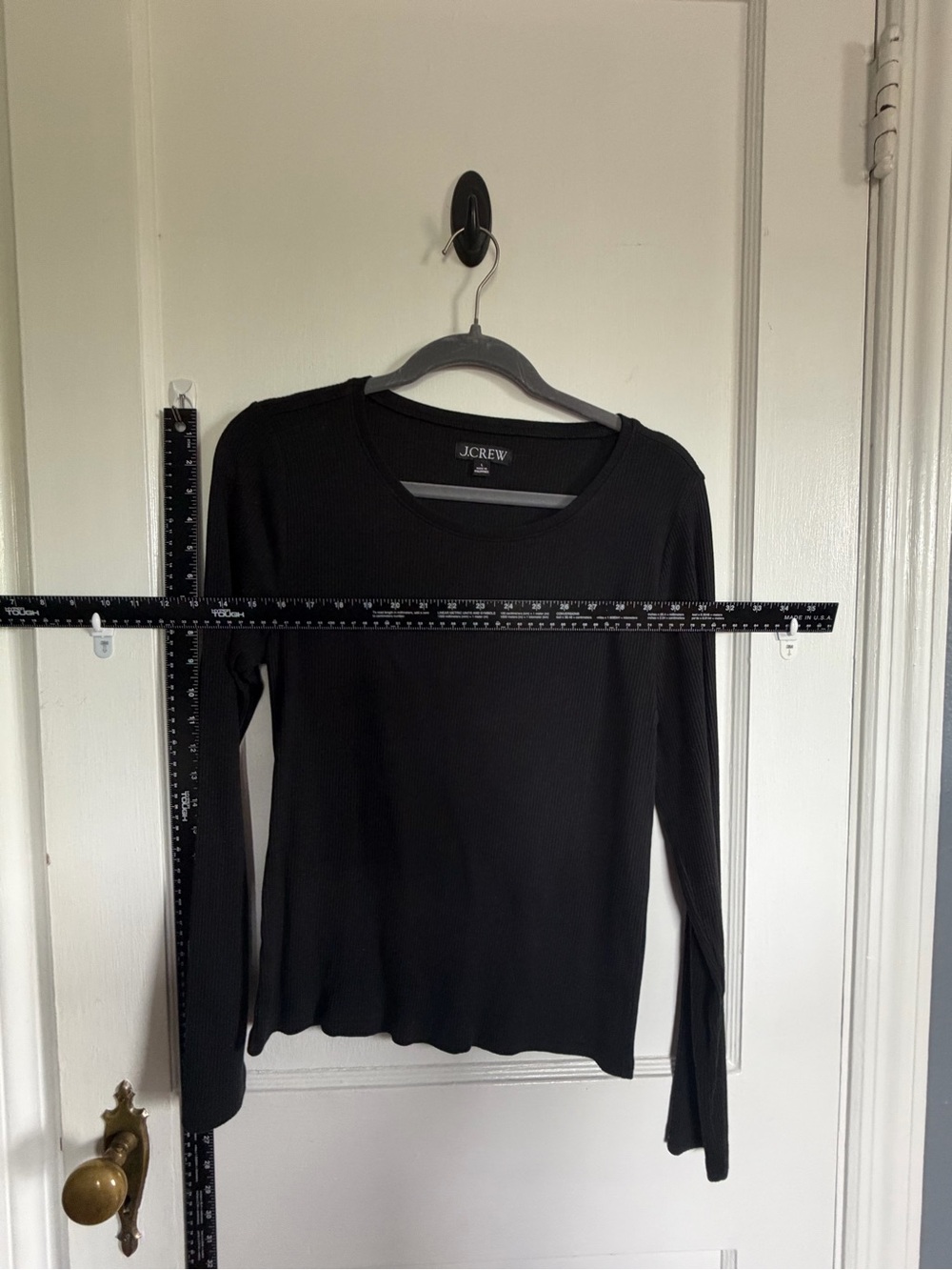 J. Crew Black Ribbed Long-Sleeve Tee
